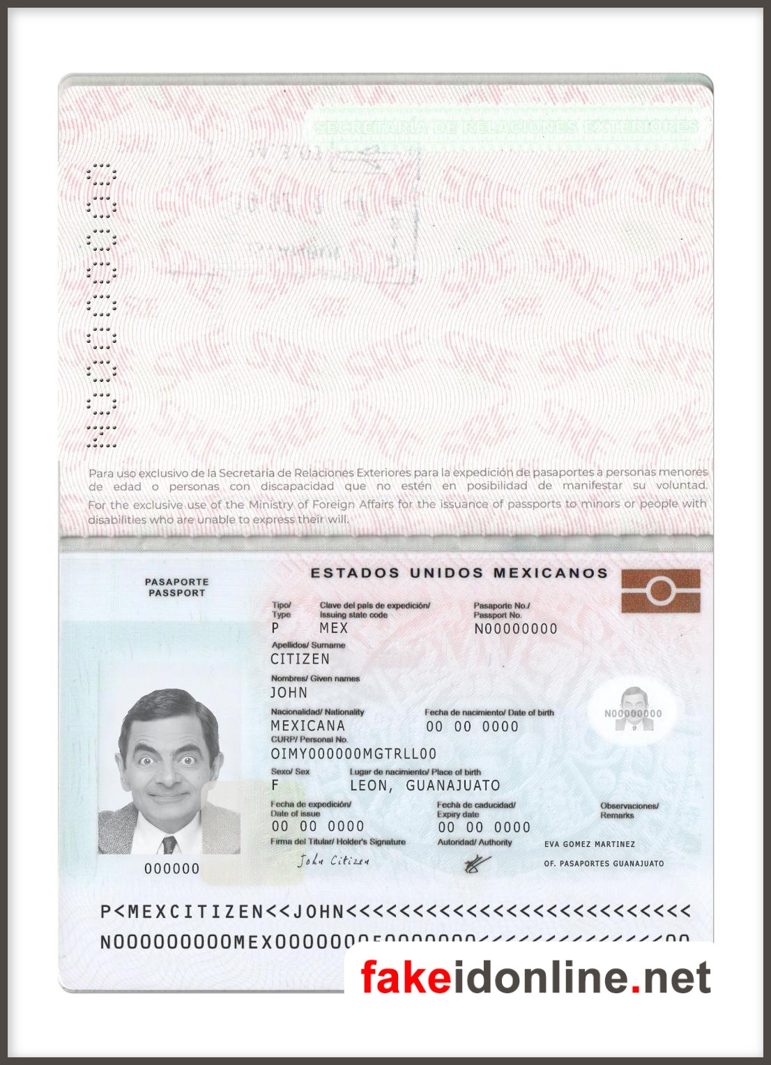 Mexico Passport PSD Template